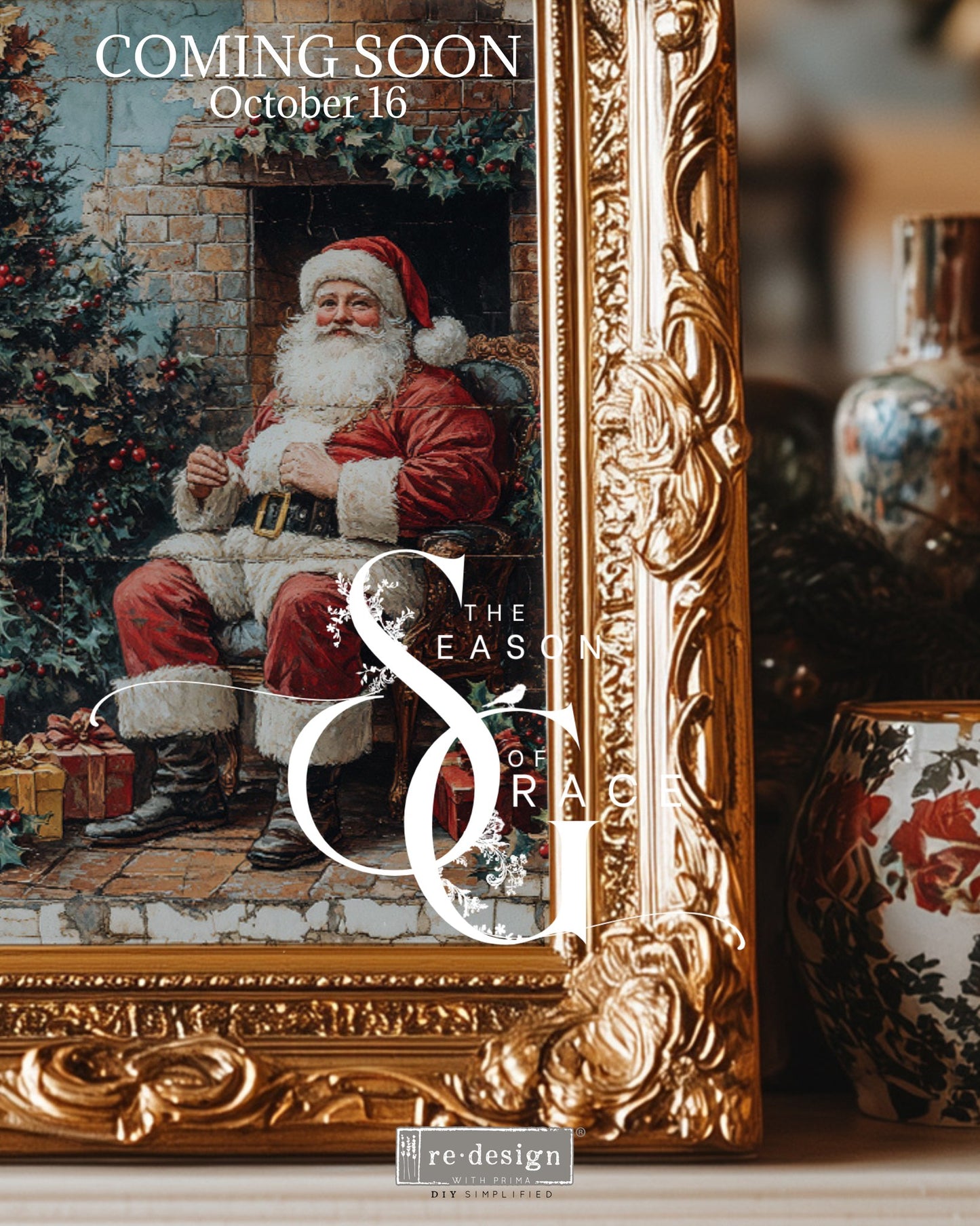 Decoupage Fiber Paper - Cozy Claus Corner