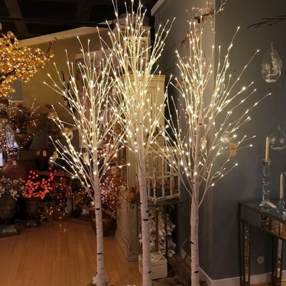 Large Lighted White Birch Trees - For Local Pick Up ONLY