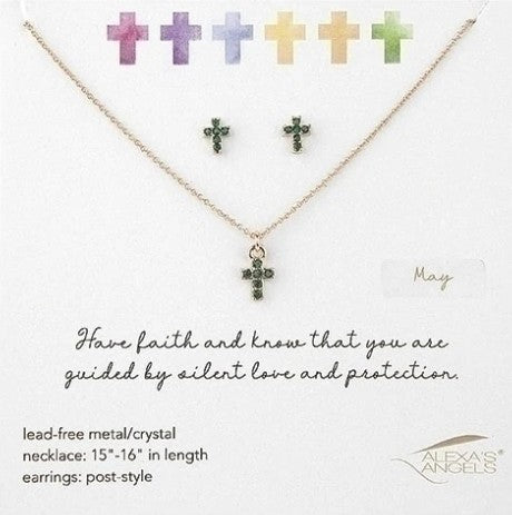 Alexa's Angels Birthstone Jewelry - Necklace and Earring Set
