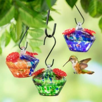 Art Glass Hummingbird Feeders