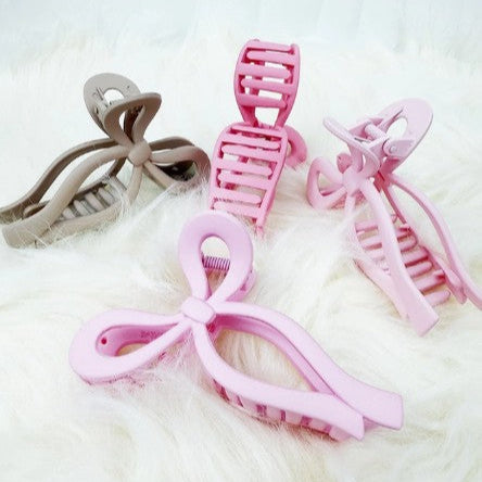 Pink and Taupe Shades Bow Clip