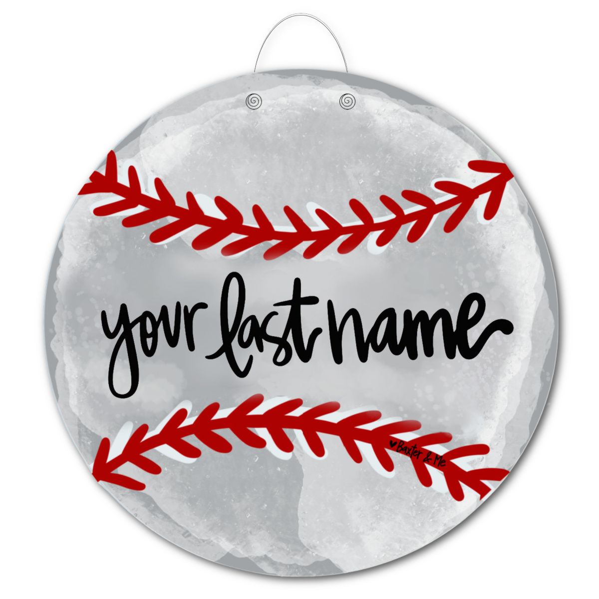 Baxter & Me - Personalized Door Hanger Baseball