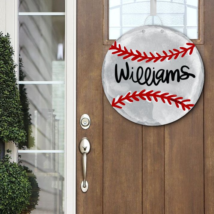 Baxter & Me - Personalized Door Hanger Baseball