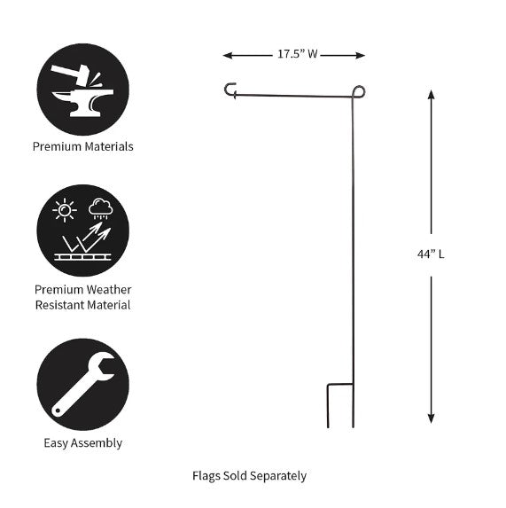 Black Metal Garden Flag Stand - For Local Pick Up ONLY