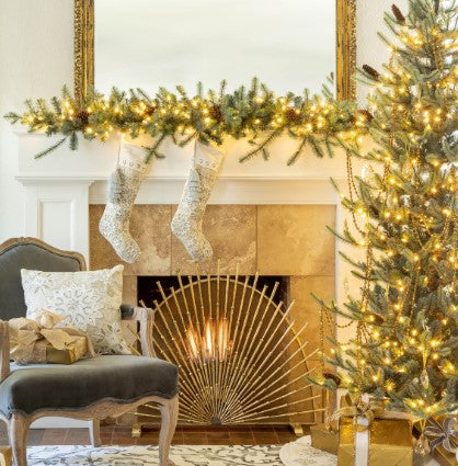 Park Hill Blue Spruce Garland with LED Lights