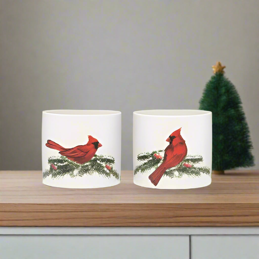 Christmas Cardinal Planter