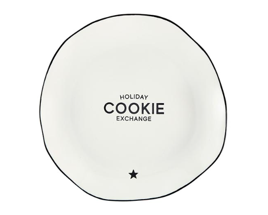 Ceramic Christmas Cookie Exchange Plate