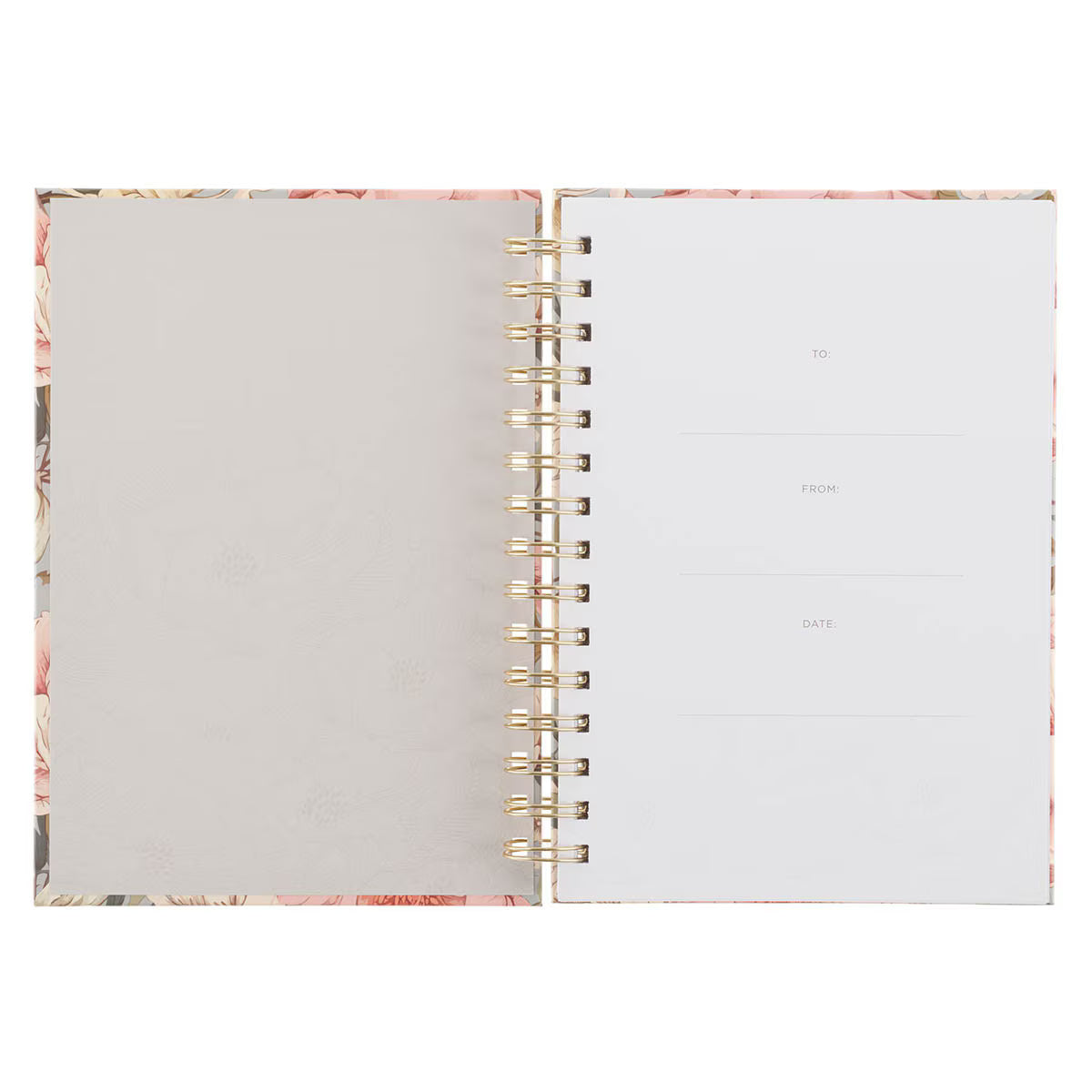 Be Strong and Courageous Delicate Dahlia Spiral Journal Joshua 1:9