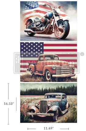 Decoupage Fiber Tissue Paper Pack - All American