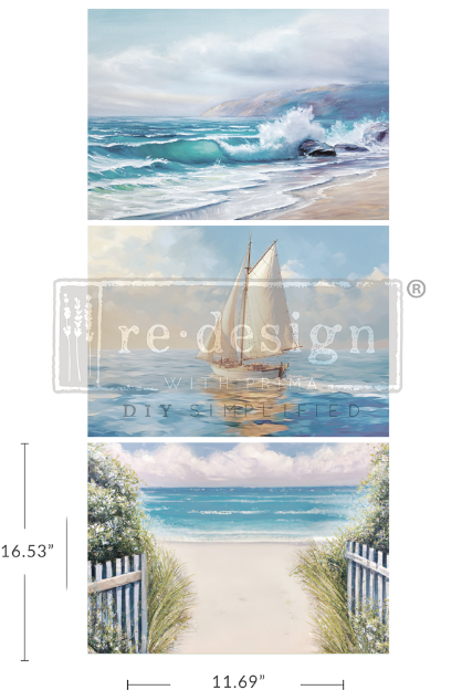 Decoupage Fiber Tissue Paper Pack - Seascape Melody