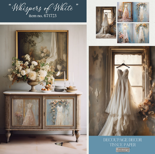 Redesign Decoupage Tissue Paper Pack - Whispers of White