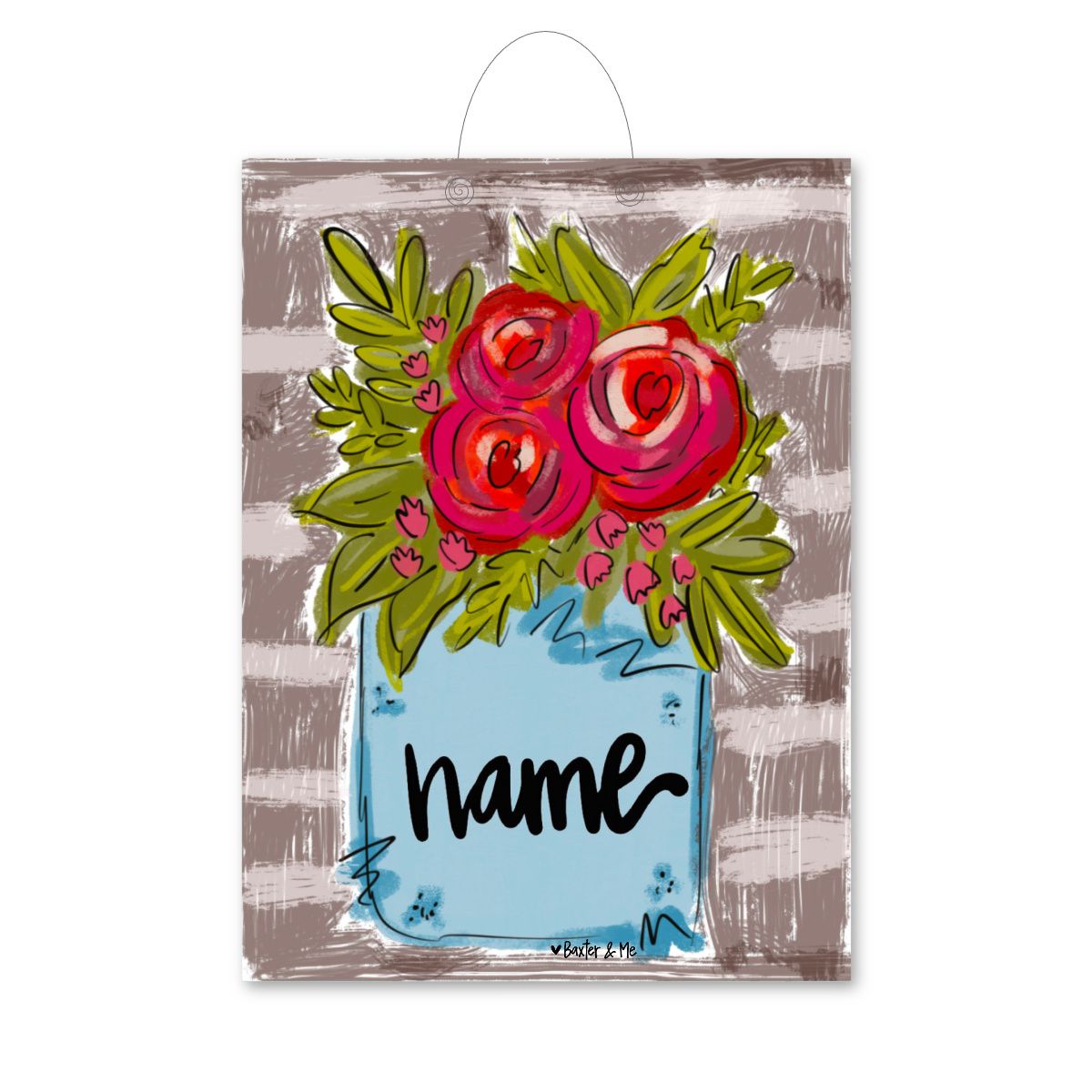 Baxter & Me - Personalized Door Hanger Flower Jar