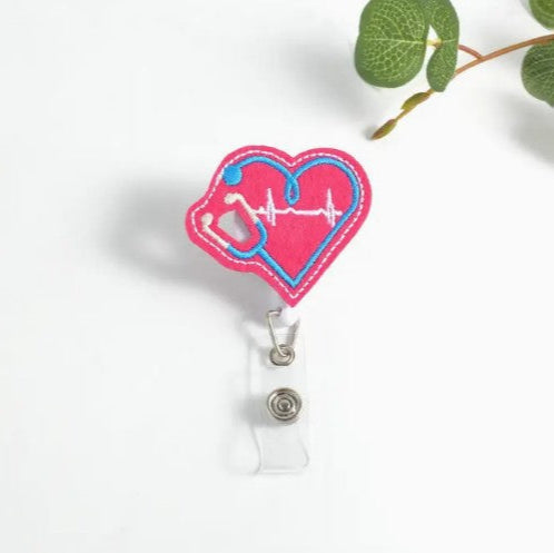 Fuzzy Buddies Cardiac Heart Badge Reel