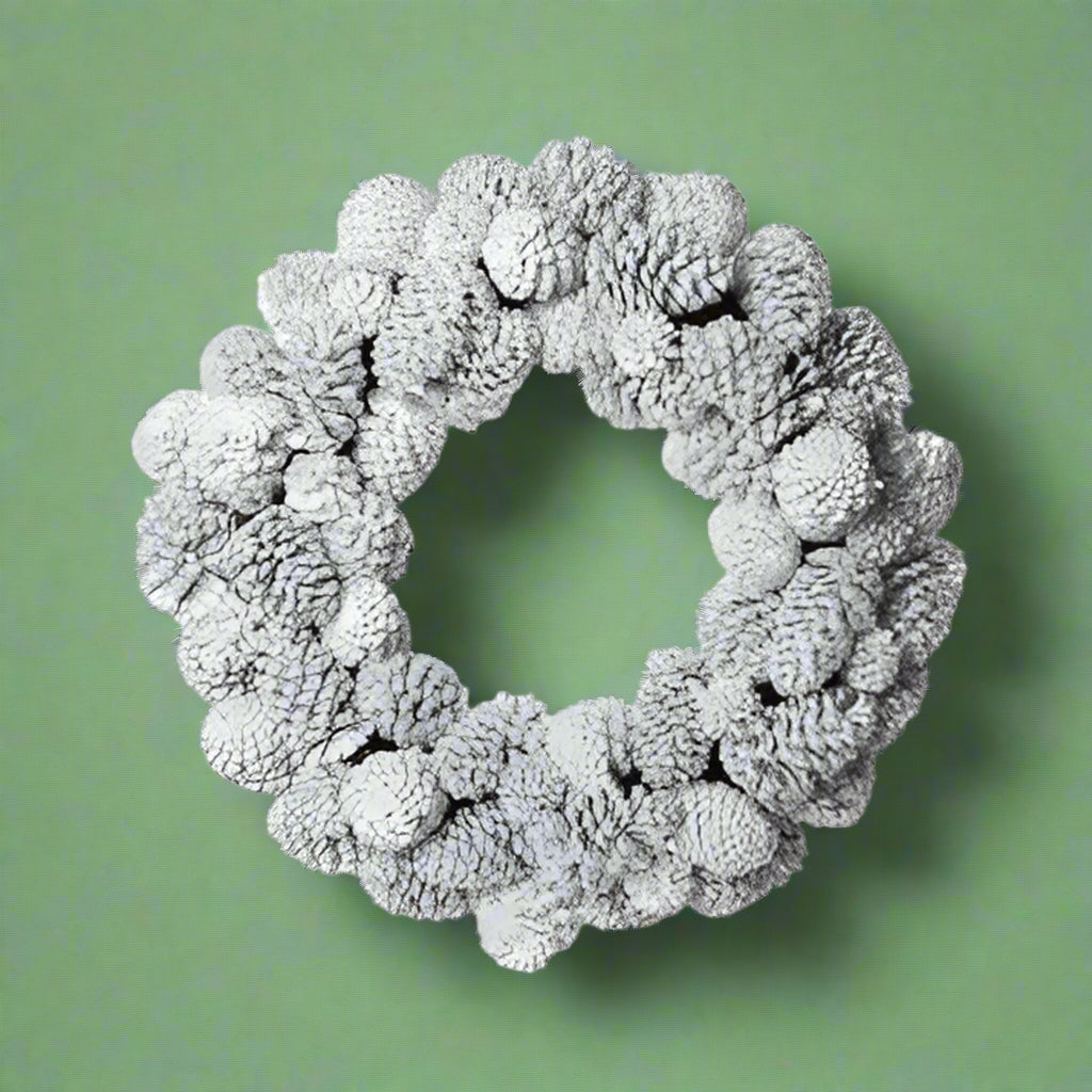 Glistening Snowy Pine Cone Wreath - Local Pick Up ONLY