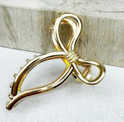 Gold Metal Bow Hair Claw