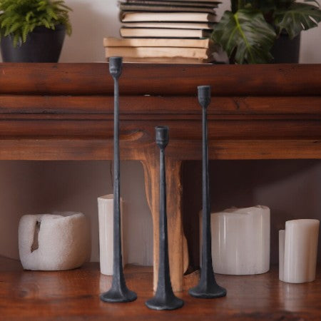 Hand Forged Metal Candle Holder Set of 3