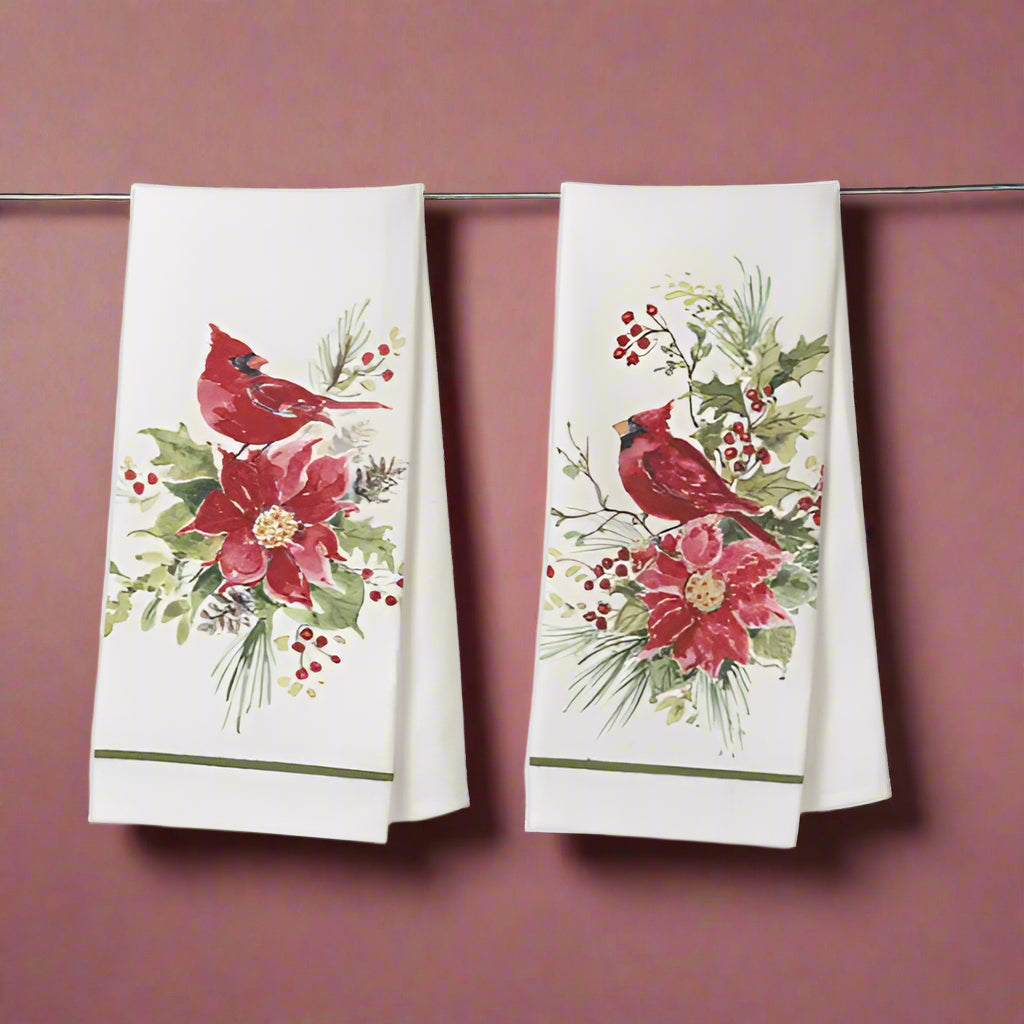 Holiday Cardinal Tea Towel