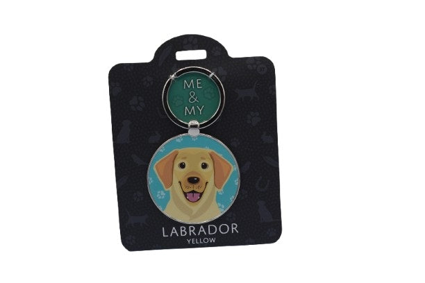 Keychain with a Labrador Retriever design on a black card with 'Me & My' branding.