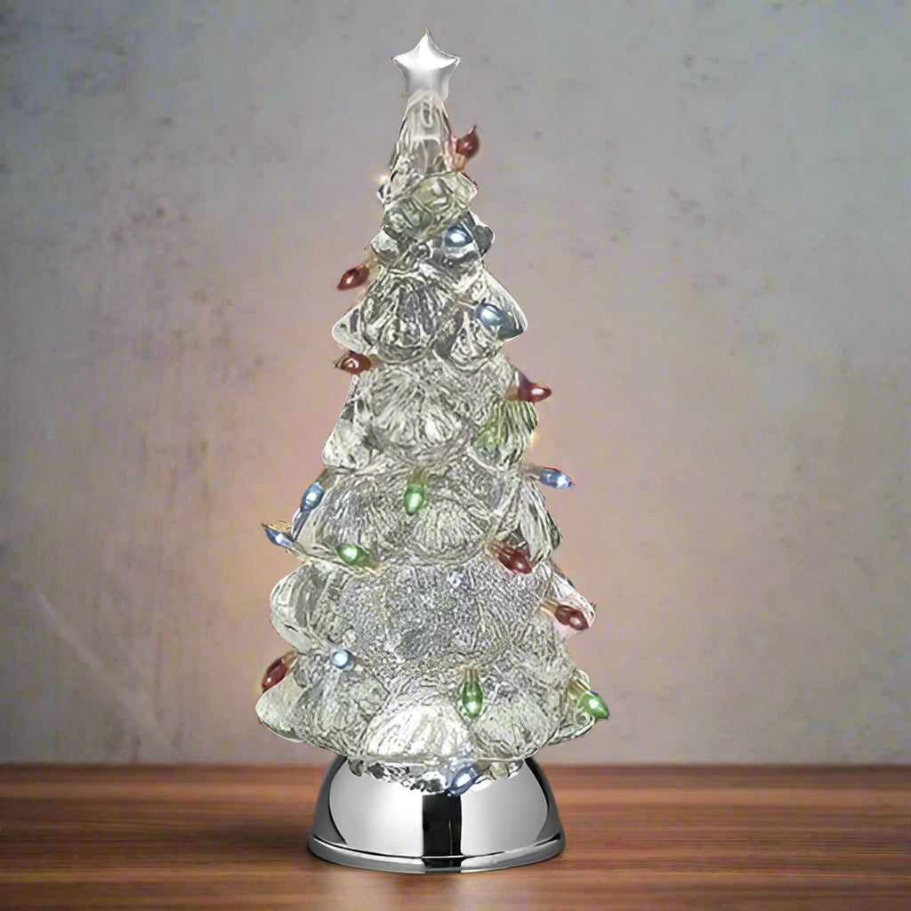 Tree with Lights Lighted Swirl Lantern