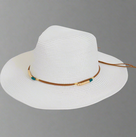 Magid Beaded Macrame Cowboy Straw Hat