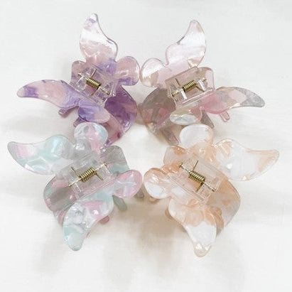 Marble Tortoise Butterfly Hair Claw