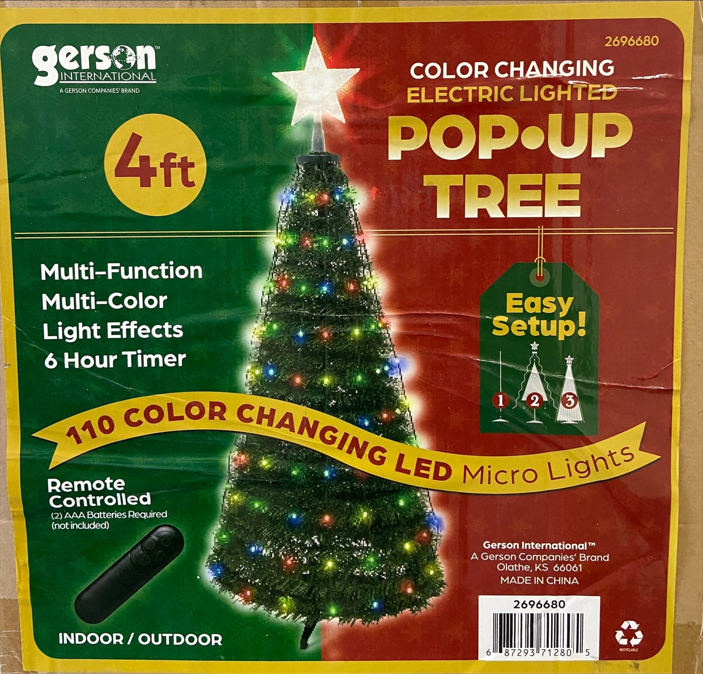 Color Changing Electric Lighted Pop Up Tree