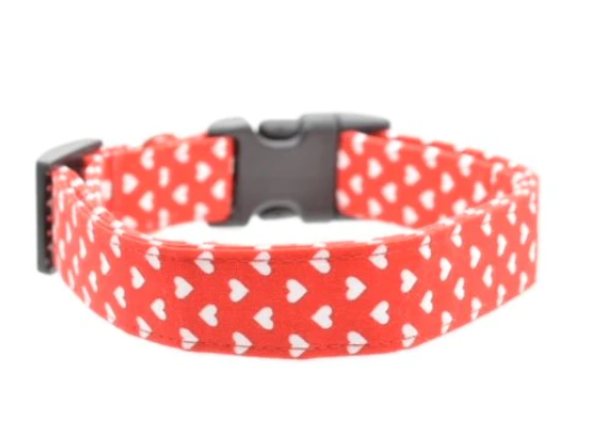 Red Hearts Dog Collar