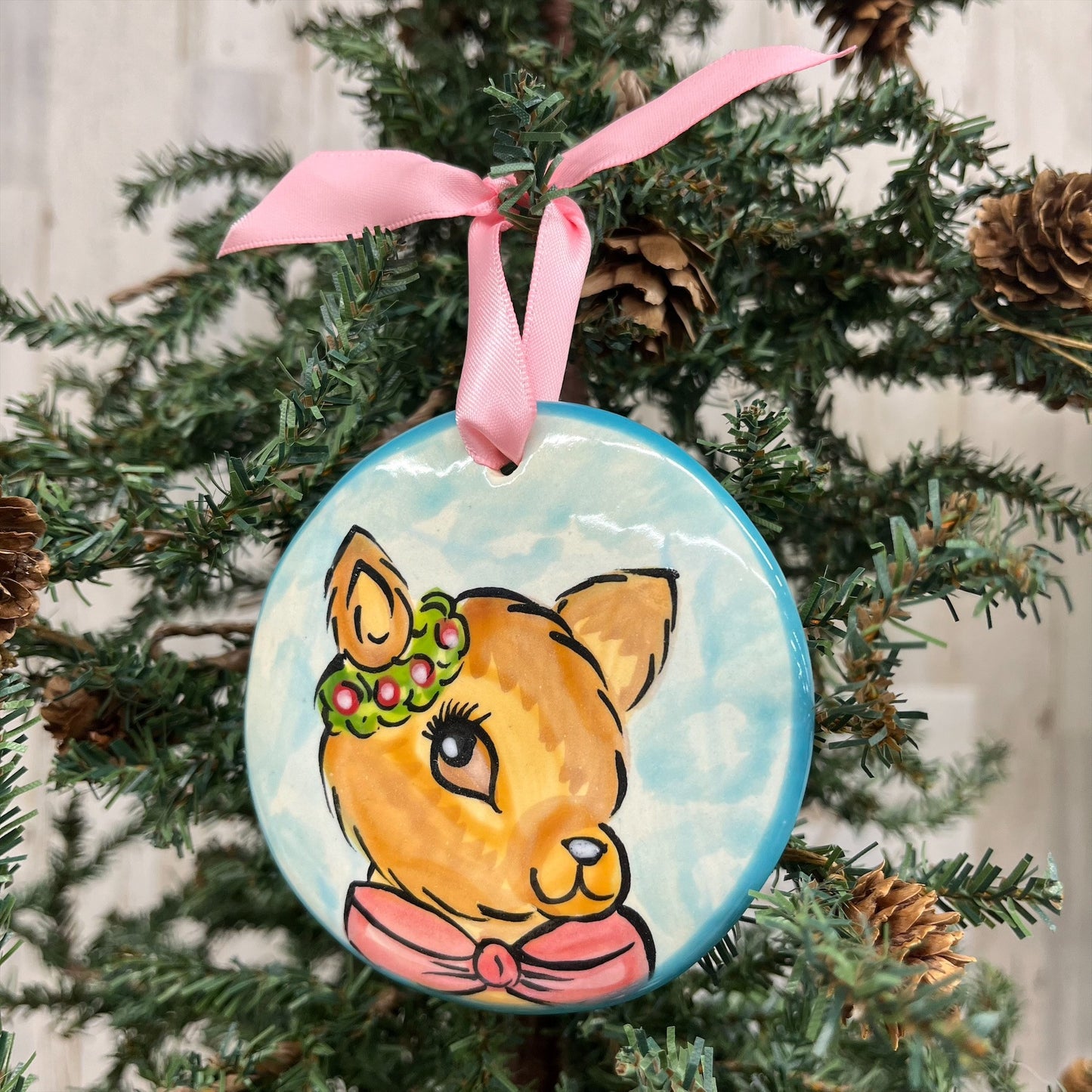 Nola Watkins Hand-Painted Ceramic Ornament - Vintage Christmas Collection