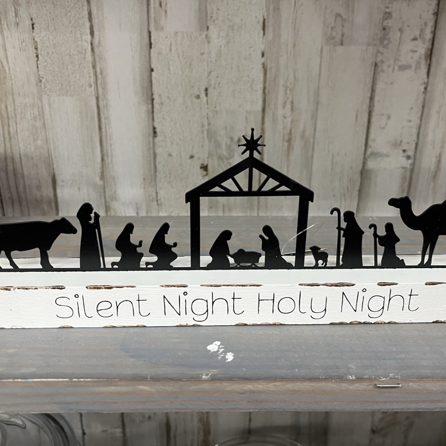 Silent Night Holy Night Nativity Sign