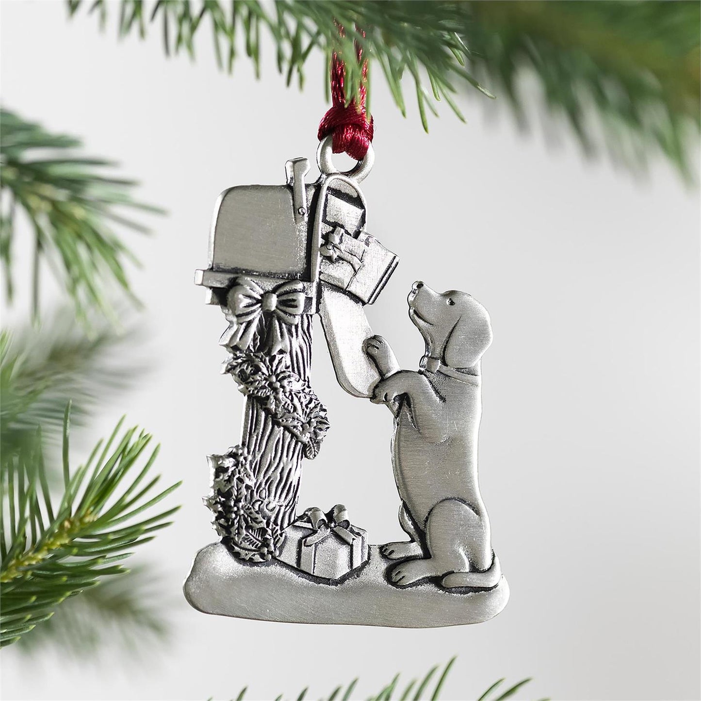 Solid Pewter Dog Ornament