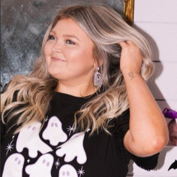 Spooky Ghost Sequin Top