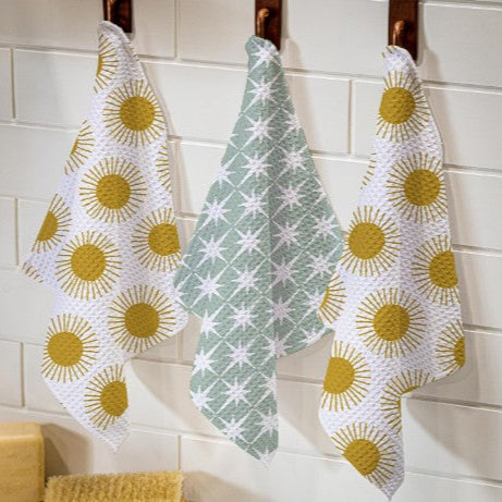 Quick Dry Kitchen Towel & Dish Cloths - Sun Tiles
