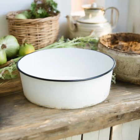 Tin White Round Small Basin
