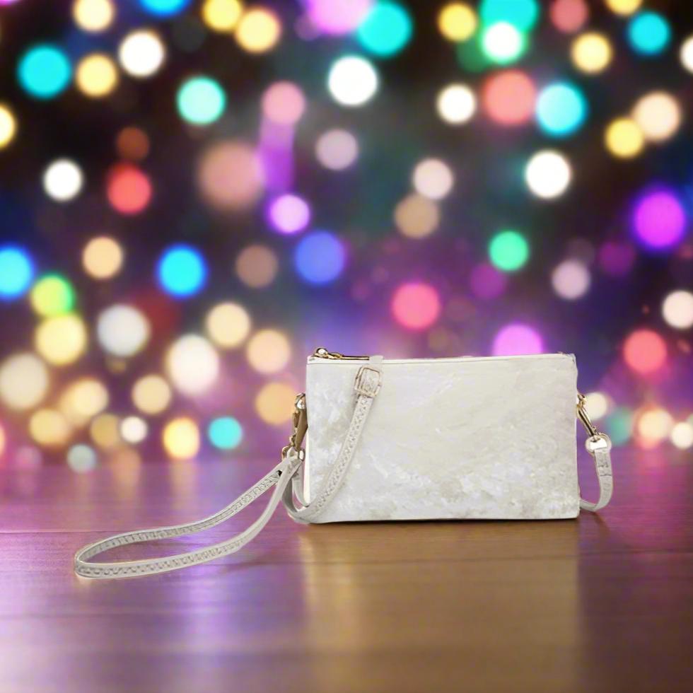 Jen & Co Riley Crossbody Wristlet - Solid Colors, Metallics, & Velvets