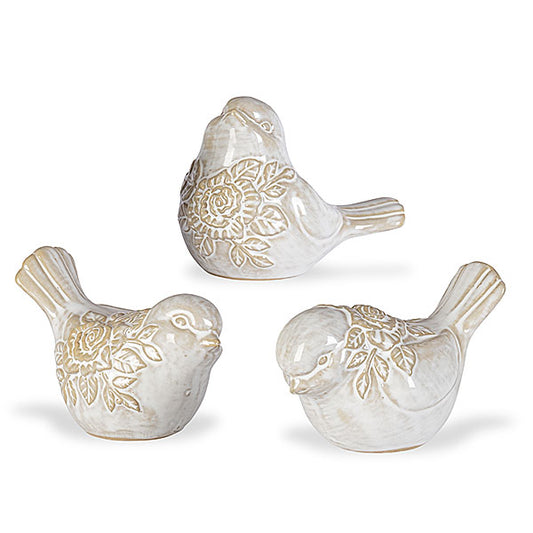 White and Gold Ceramic Bird