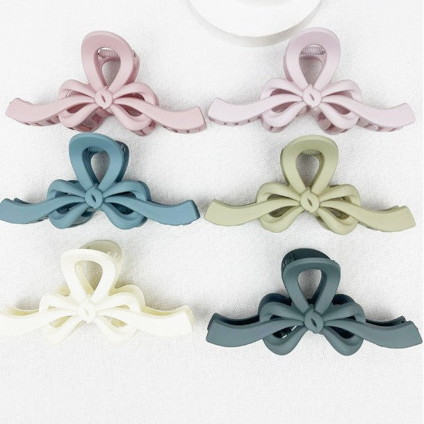 Knotted Bow Soft Tone Matte Hair Claw