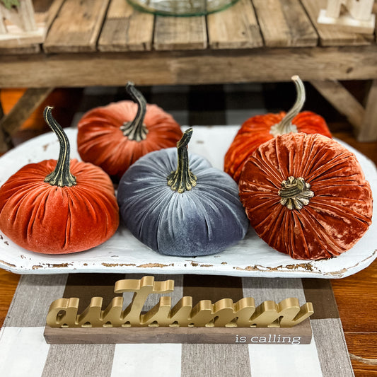 Medium Handmade Velvet Pumpkin