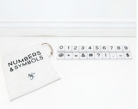 White Wood Tiles - Numbers