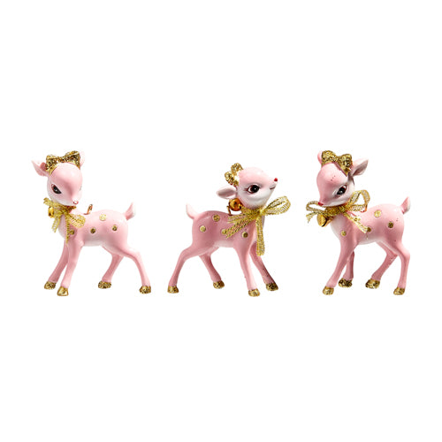 Vintage Pink Deer Ornament