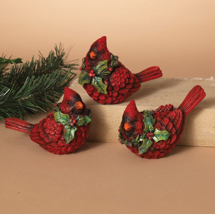 5" Cardinal with Holly Berry Trim