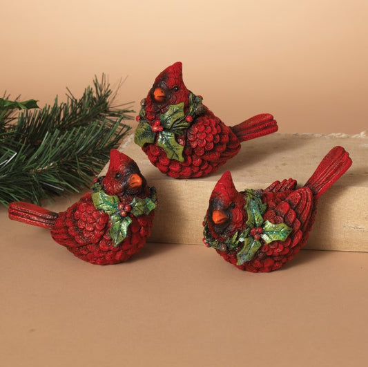 5" Cardinal with Holly Berry Trim