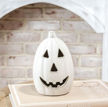 White Ceramic Jack-O'-Lantern