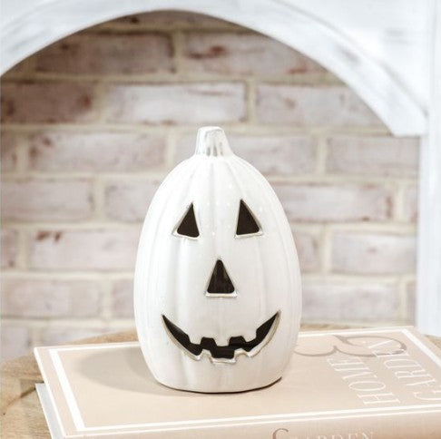 White Ceramic Jack-O'-Lantern