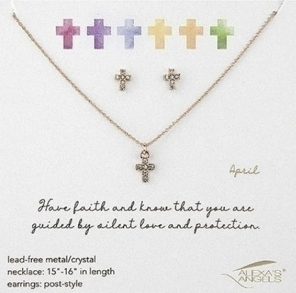 Alexa's Angels Birthstone Jewelry - Necklace and Earring Set