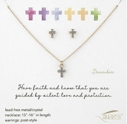 Alexa's Angels Birthstone Jewelry - Necklace and Earring Set