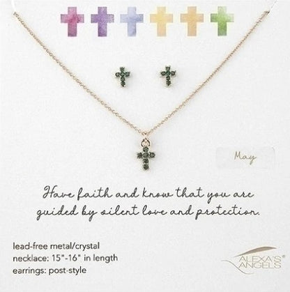 Alexa's Angels Birthstone Jewelry - Necklace and Earring Set