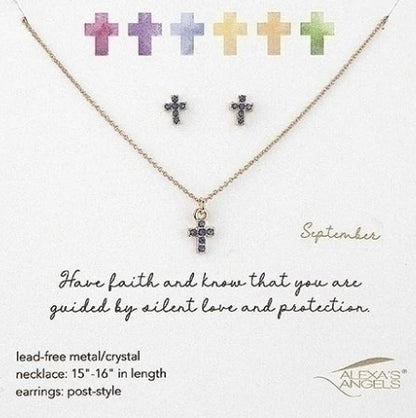 Alexa's Angels Birthstone Jewelry - Necklace and Earring Set