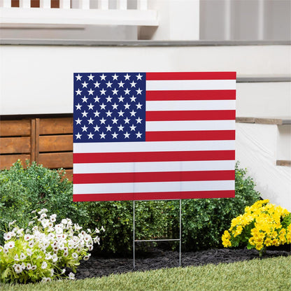 Patriotic American Flag Yard Signs