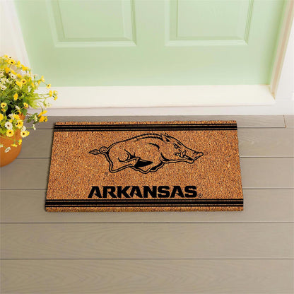 University of Arkansas Black Stripe Coir Mat