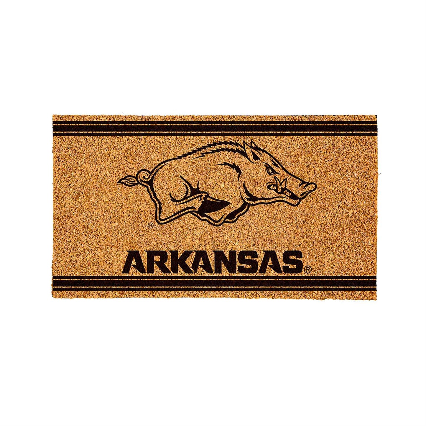 University of Arkansas Black Stripe Coir Mat